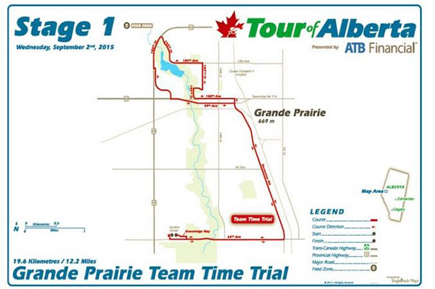 Alberta Tour stage 1 map